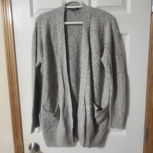 Denver Hayes Open-Front Heather Gray Cardigan Sweater